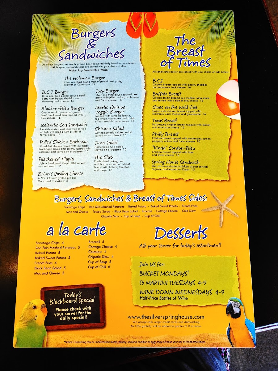 Silver Spring House Restaurant Menu - Image 3