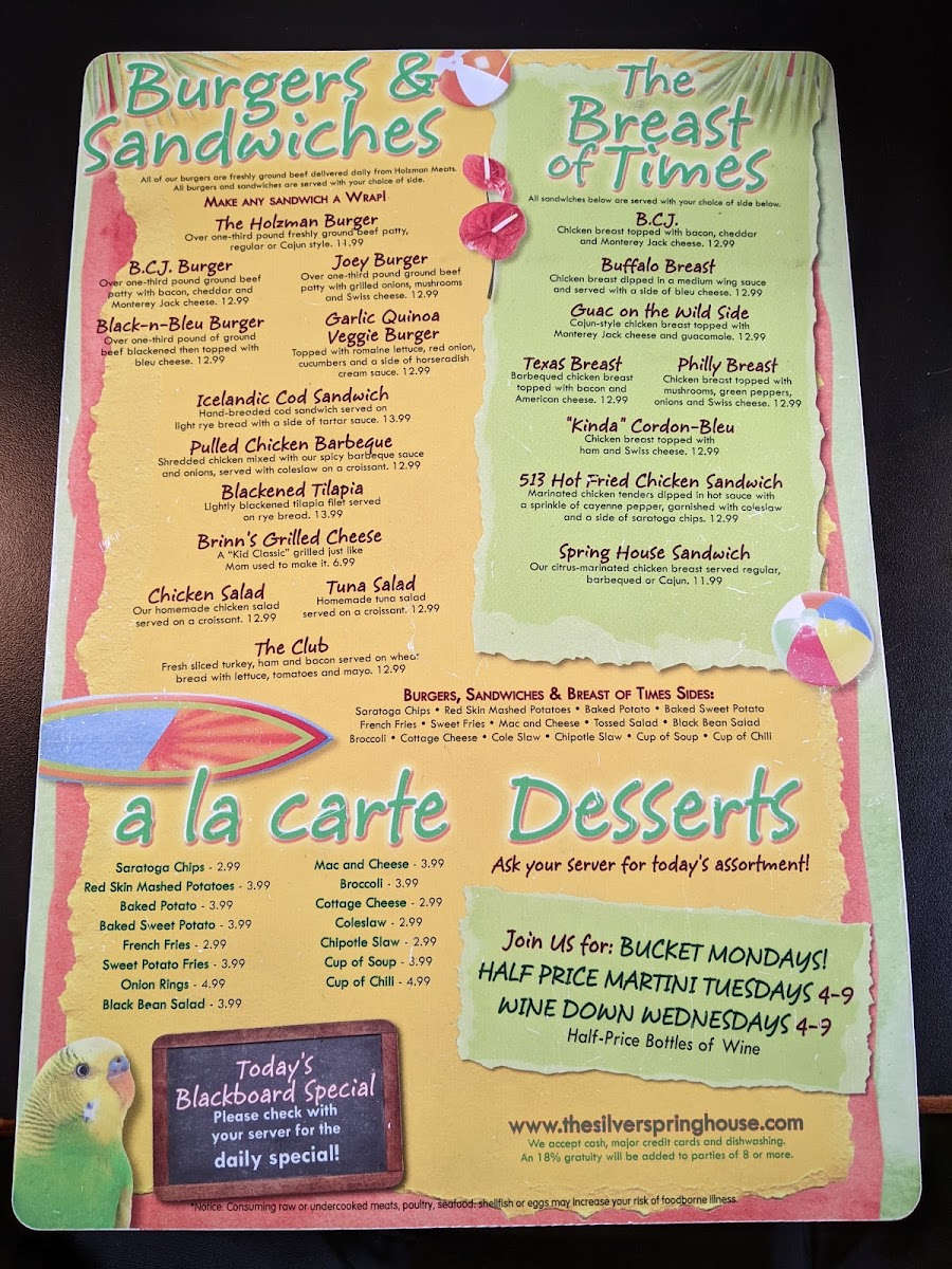 Silver Spring House Restaurant Menu - Image 5